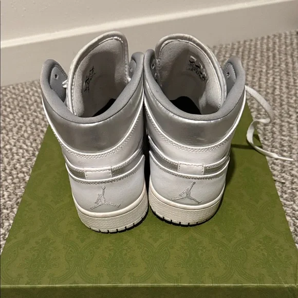 Nike Air Jordan White and Gray High-Top Sneakers - Picture 3 of 3